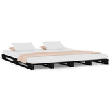 Vidaxl palletbed massief grenenhout zwart 120x190 cm