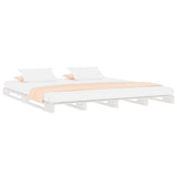Vidaxl palletbed massief grenenhout wit 140x190 cm