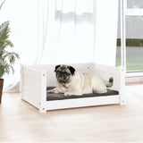 Vidaxl hondenbed wit 65,5x50,5x28 cm massief grenenhout
