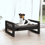 Vidaxl dog basket 55.5x45.5x28 cm solid pine pine black