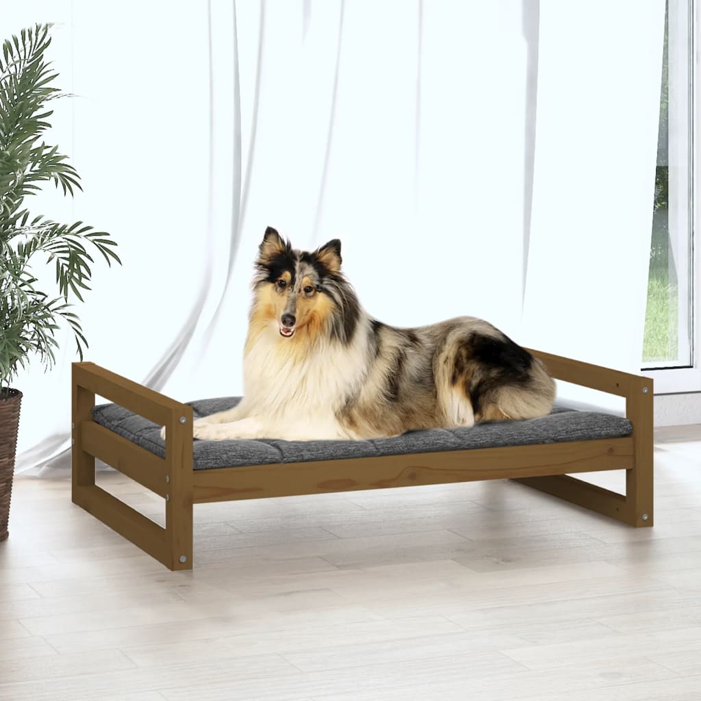 Vidaxl Dog Basket 95.5x65.5x28 cm Pine solide Honey Brown