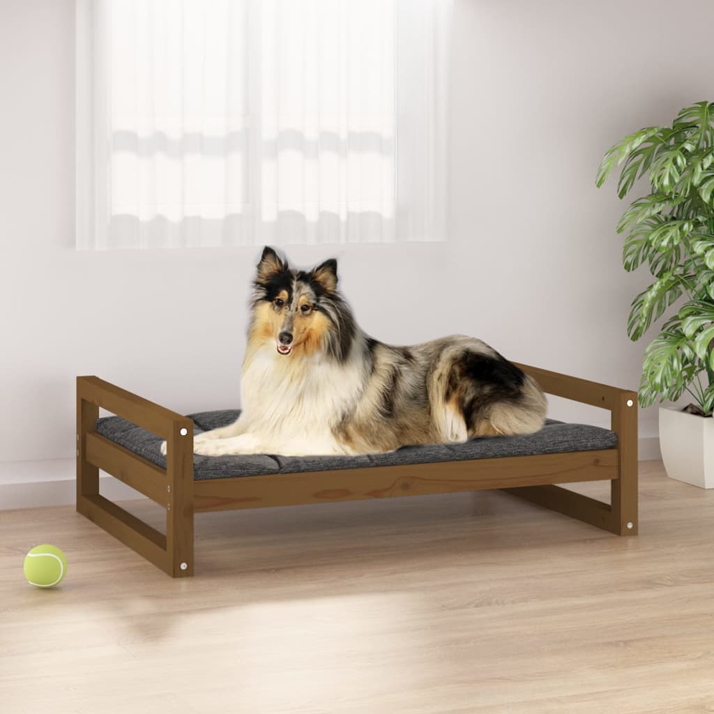 Vidaxl Dog Basket 95.5x65.5x28 cm Miele di pino solido marrone