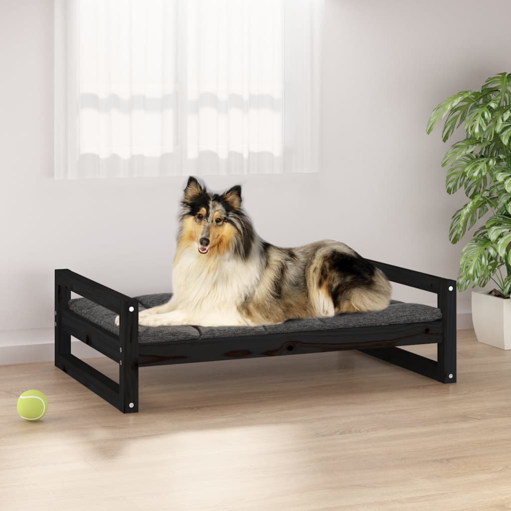 Vidaxl dog basket 95.5x65.5x28 cm solid pine pine black