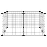 Vidaxl huisdierkooi met 8 panelen, zwart, 35x35 cm, staal