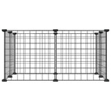 Vidaxl huisdierenkooi met 8 panelen 35x35 cm staal zwart