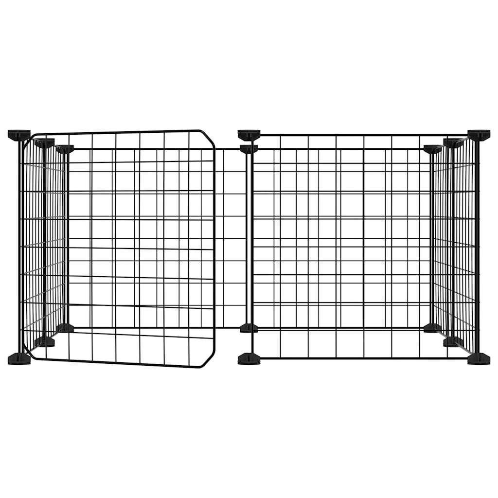 Vidaxl Pets Cage z drzwiami 8 paneli 35x35 cm stalowa czarna