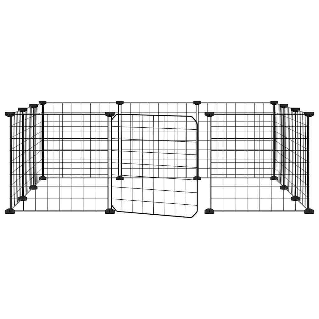 Vidaxl Pets Cage con puerta 12 paneles 35x35 cm de acero negro