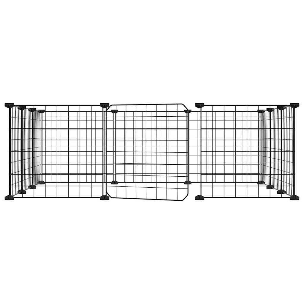 Vidaxl Pets Cage con puerta 12 paneles 35x35 cm de acero negro