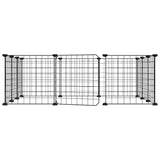 Vidaxl Pets Cage con puerta 12 paneles 35x35 cm de acero negro