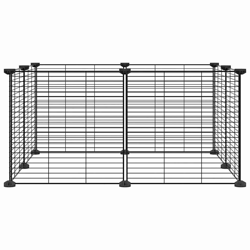 Cage Vidaxl pour animaux de compagnie avec 8 panneaux 35x35 cm en acier noir