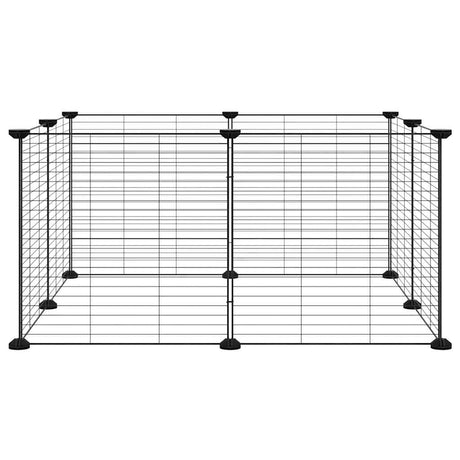 Vidaxl huisdierkooi met 8 panelen, zwart, 35x35 cm, staal