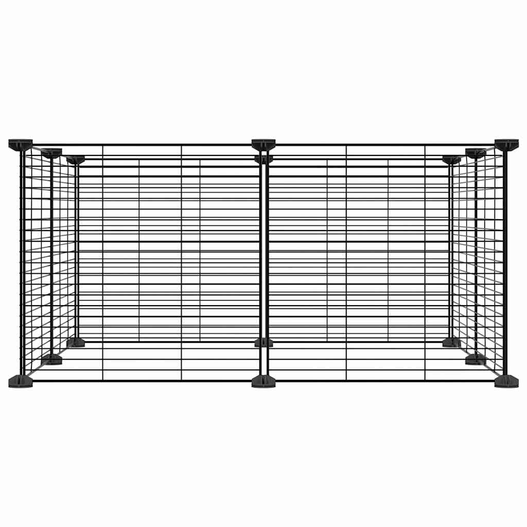 Vidaxl Pets Cage z 8 ploščami 35x35 cm jeklena črna