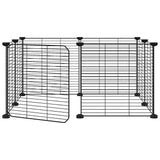 Vidaxl Pets Cage con puerta 8 paneles 35x35 cm de acero negro