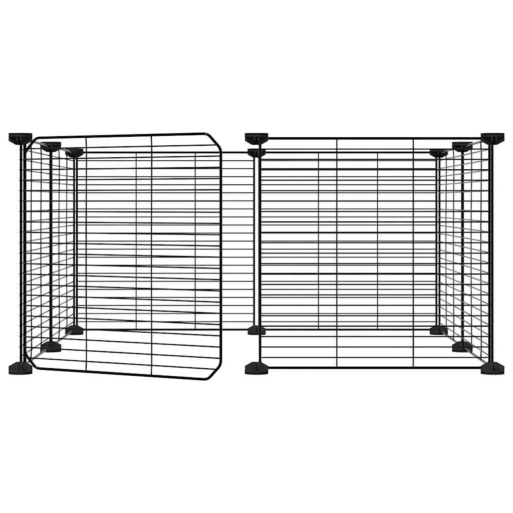 Vidaxl Pets Cage con puerta 8 paneles 35x35 cm de acero negro