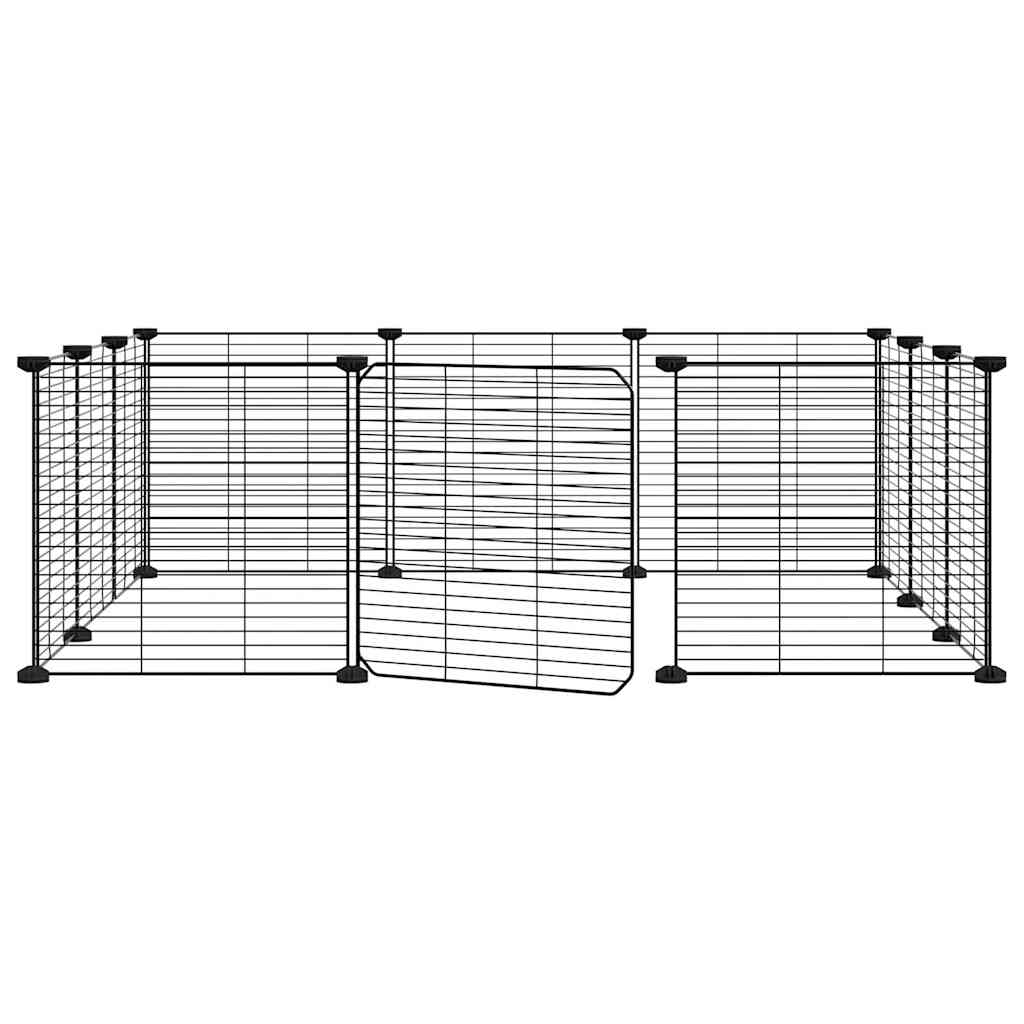 Vidaxl Pets Cage z vrati 12 plošč 35x35 cm jeklena črna