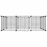 Vidaxl huisdierenkooi met deur 12 panelen 35x35 cm staal zwart