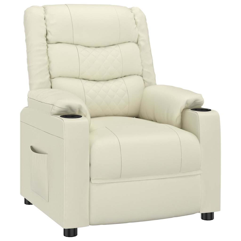 Vidaxl fauteuil verstelbaar kunstleer crèmekleurig
