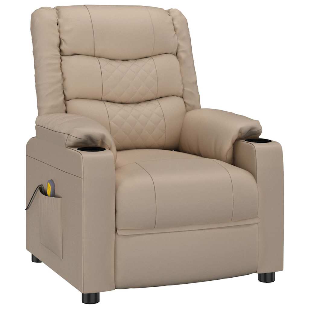 Vidaxl fauteuil verstelbaar kunstleer cappuccinokleurig