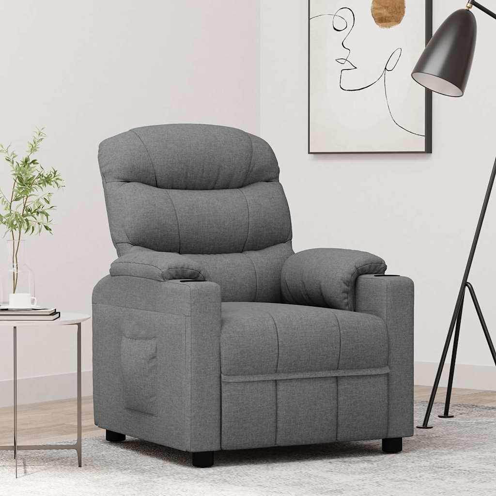 Vidaxl fauteuil verstelbaar stof lichtgrijs