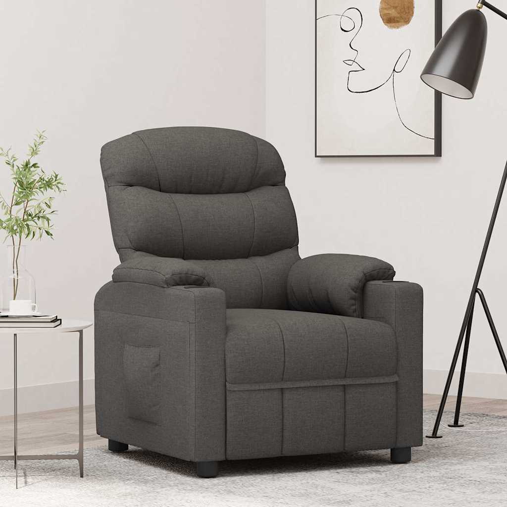 Vidaxl fauteuil verstelbaar stof donkergrijs