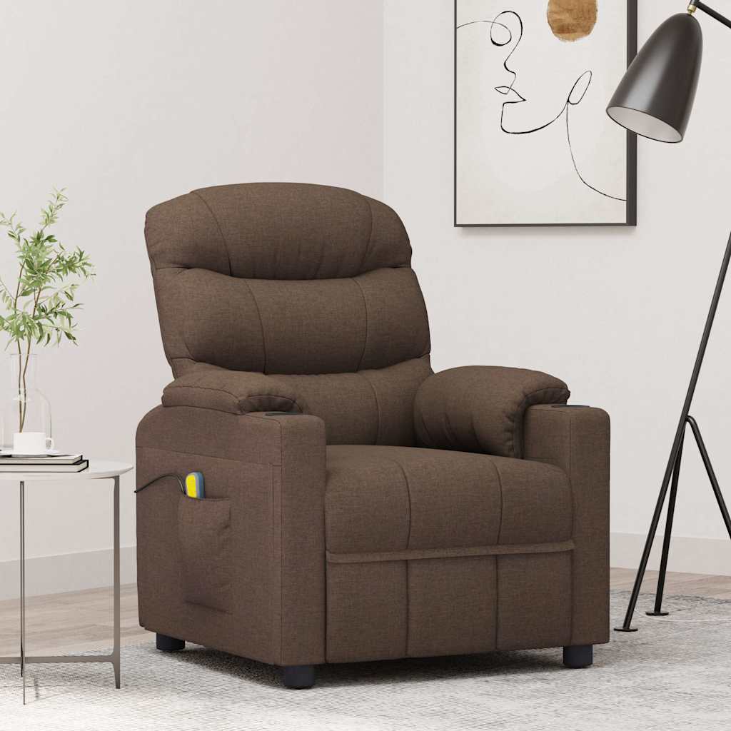 Vidaxl massagestoel stof bruin