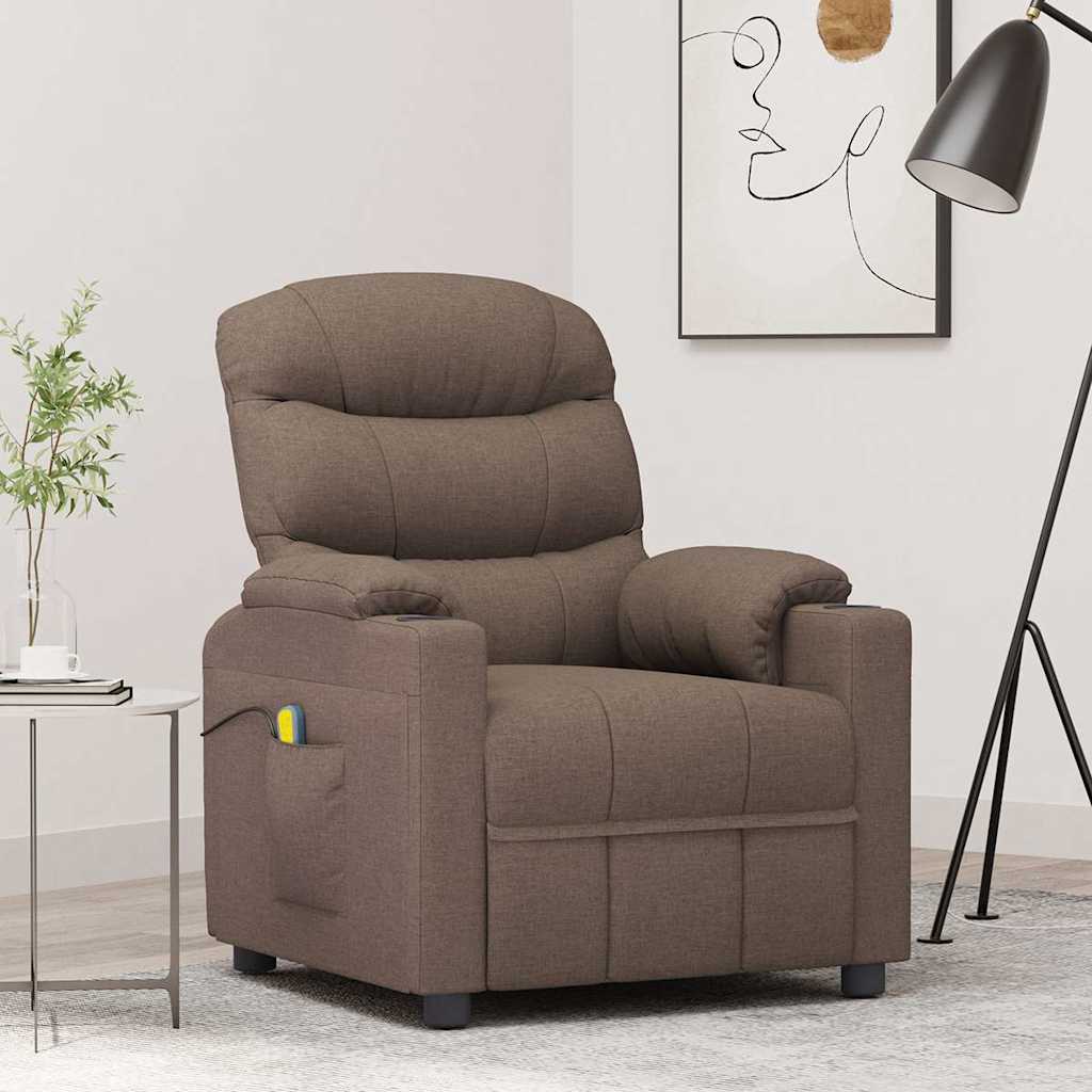 Vidaxl massagestoel stof taupe