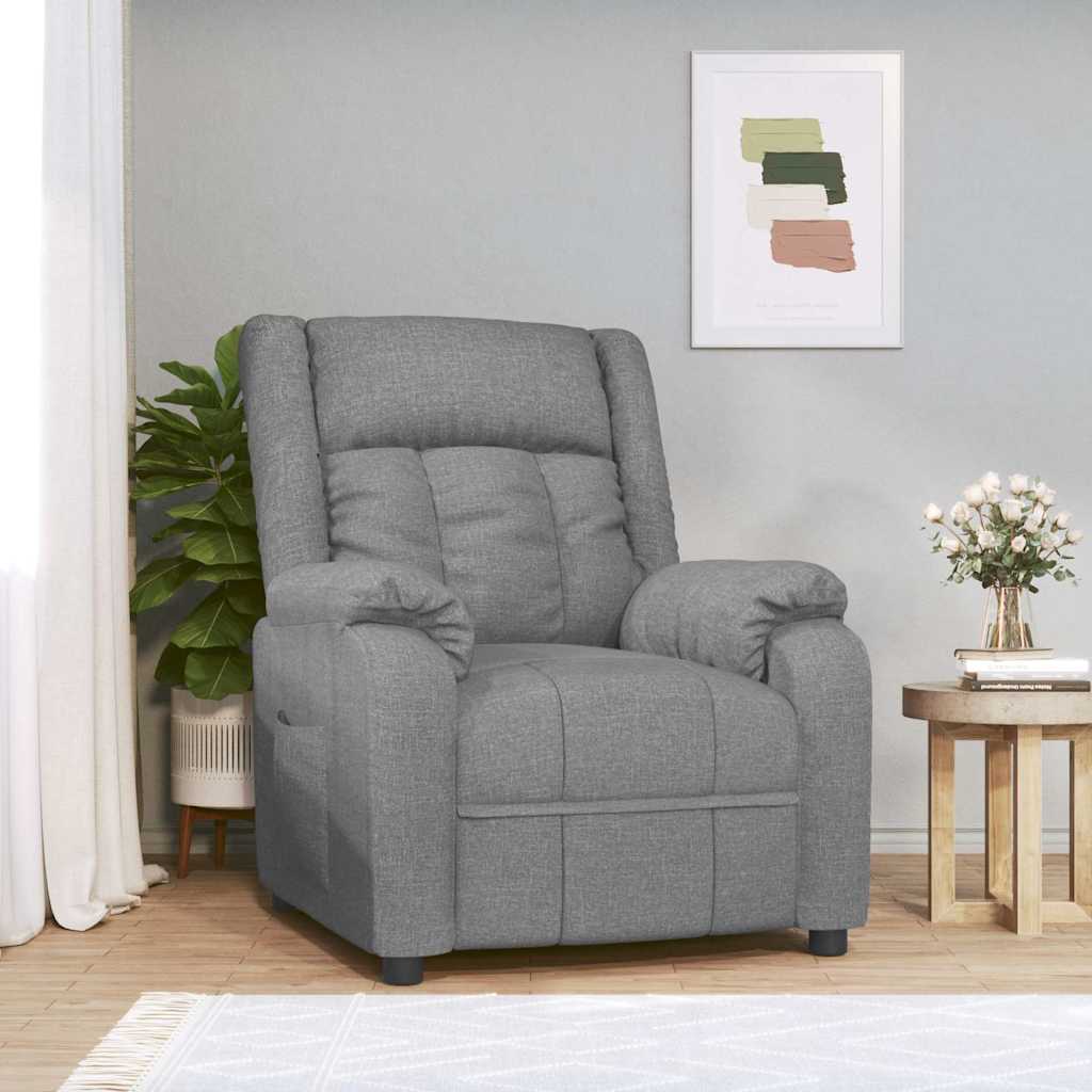 Vidaxl fauteuil verstelbaar stof lichtgrijs