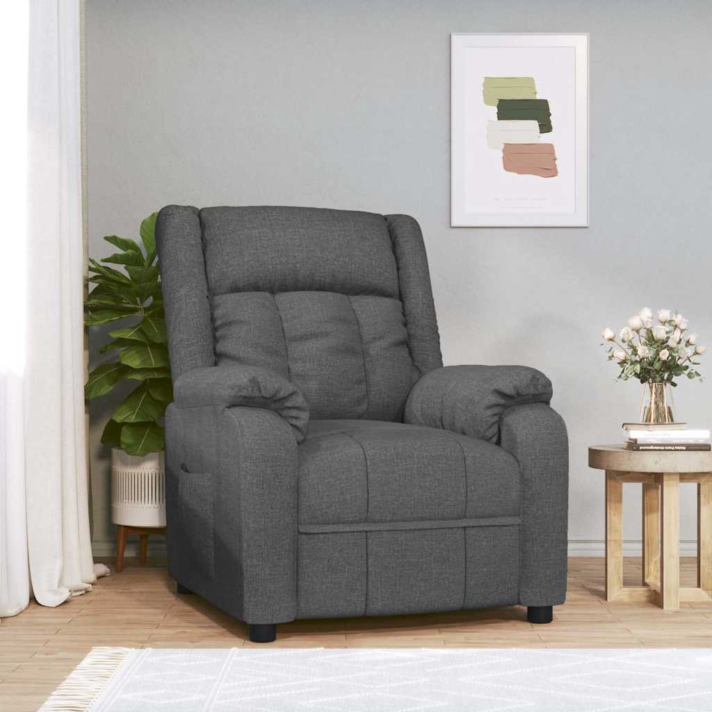 Vidaxl fauteuil verstelbaar stof donkergrijs
