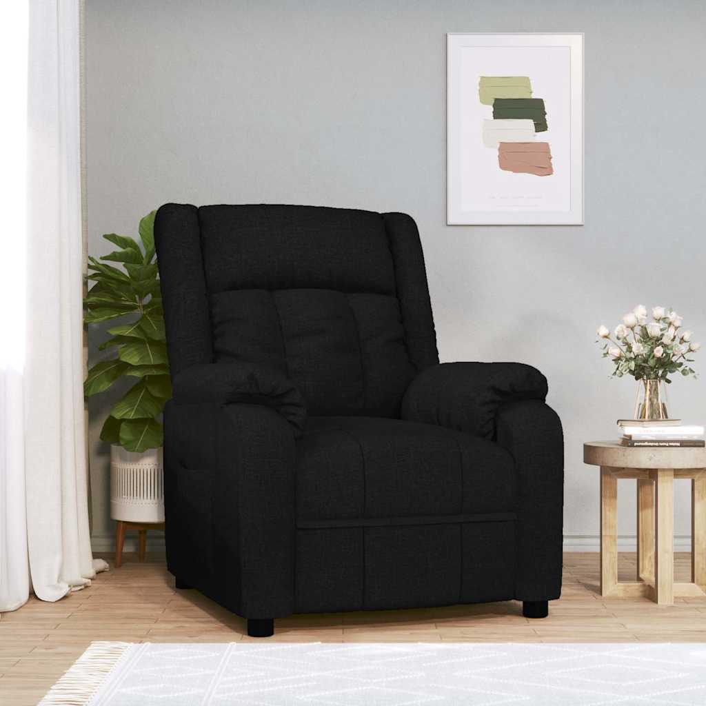 Vidaxl fauteuil verstelbaar stof zwart