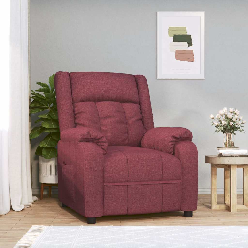 Vidaxl fauteuil verstelbaar stof wijnrood