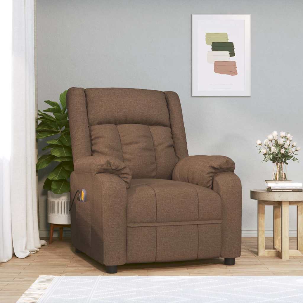 Vidaxl massagestoel stof bruin