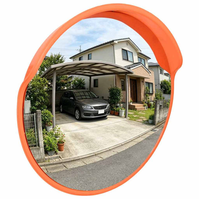 Vidaxl buiten convex verkeersspiegel oranje ø30 cm polycarbonaat