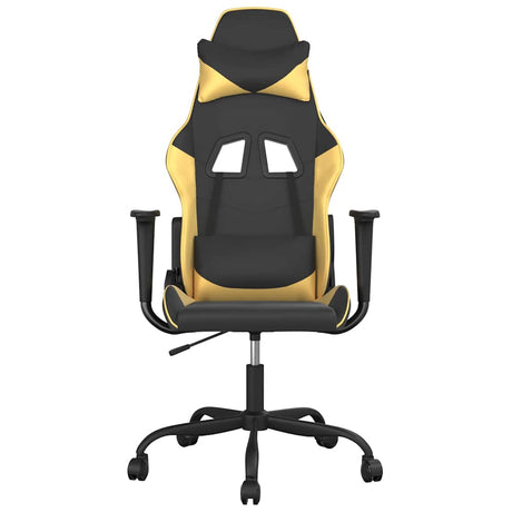 Vidaxl massage gamestoel kunstleer zwart en goudkleurig