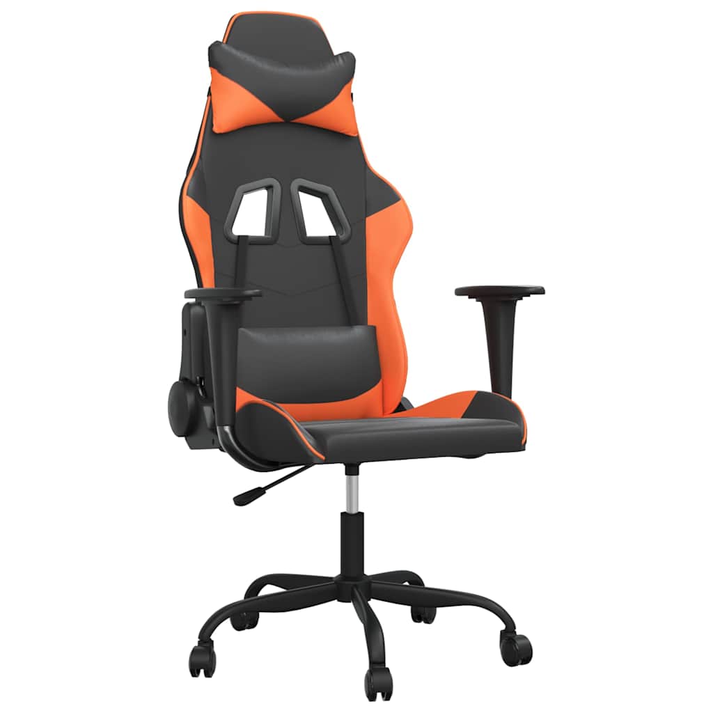 Vidaxl massage gamestoel kunstleer zwart en oranje