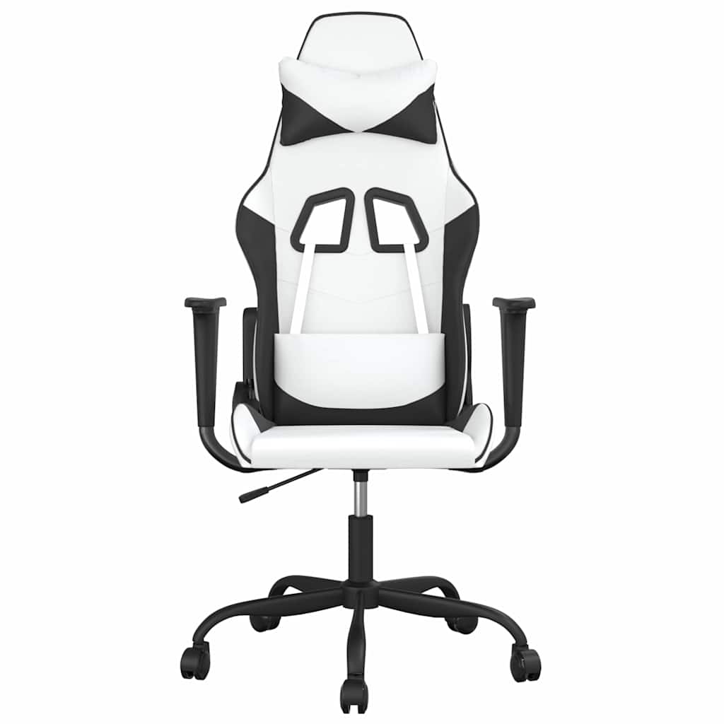 Vidaxl massage gamestoel kunstleer wit en zwart
