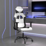 Vidaxl massage gamestoel kunstleer wit en zwart