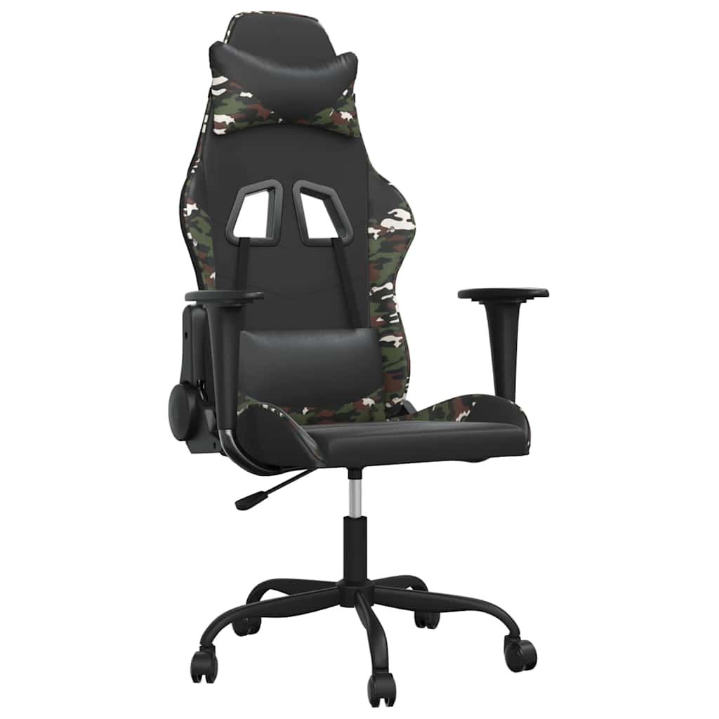 Vidaxl massage gamestoel kunstleer zwart en camouflage