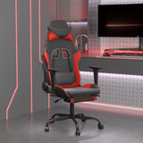 Vidaxl massage gamestoel met voetensteun kunstleer zwart en rood