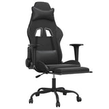Vidaxl massage gamestoel met voetensteun kunstleer zwart