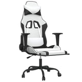 Vidaxl massage gamestoel met voetensteun kunstleer zwart en wit