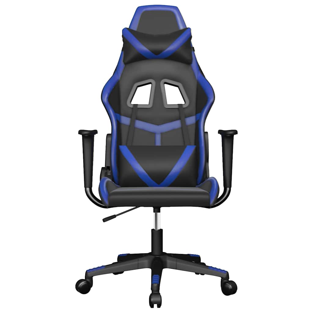 Vidaxl massage gamestoel kunstleer zwart en blauw