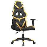 Vidaxl massage gamestoel kunstleer zwart en goudkleurig