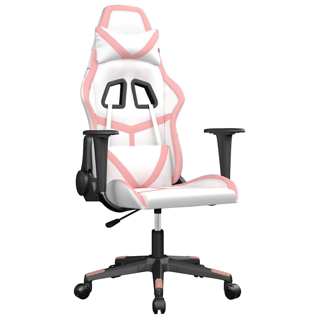 Vidaxl massage gamestoel kunstleer wit en roze