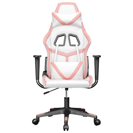 Vidaxl massage gamestoel kunstleer wit en roze
