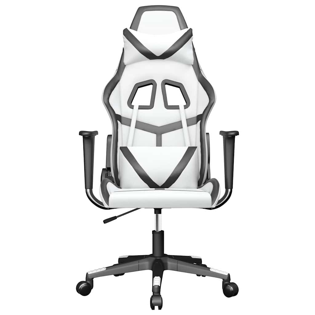 Vidaxl massage gamestoel kunstleer wit en zwart