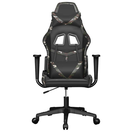 Vidaxl massage gamestoel kunstleer zwart en camouflage