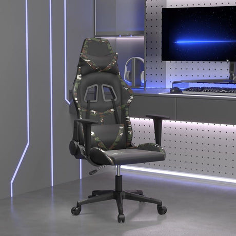 Vidaxl massage gamestoel kunstleer zwart en camouflage