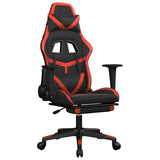 Vidaxl massage gamestoel met voetensteun kunstleer zwart en rood