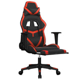 Vidaxl massage gamestoel met voetensteun kunstleer zwart en rood