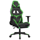 Vidaxl massage gamestoel met voetensteun kunstleer zwart en groen